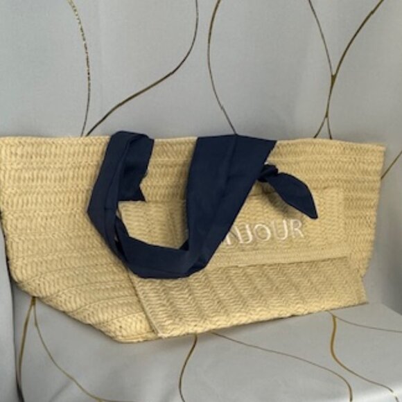 Nordstrom “Bonjour Summer” Skinny Straw Tote & Clutch Set – New, Never Used - Picture 2 of 7